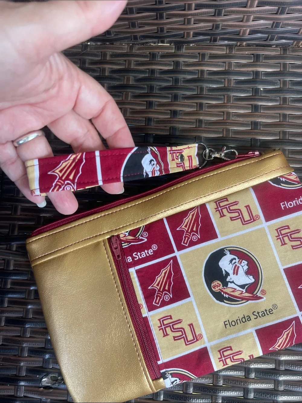 Florida State Garnet and Gold Wristlet Clutch